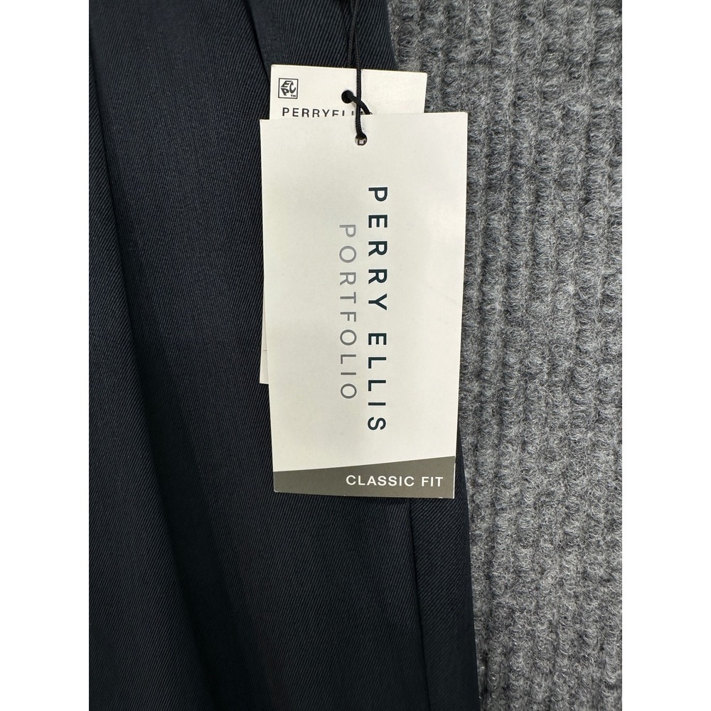 Perry Ellis Dress Pants Mens 36x32 Twilight New Pleated Travel Luxe Classic Fit - Picture 3 of 15